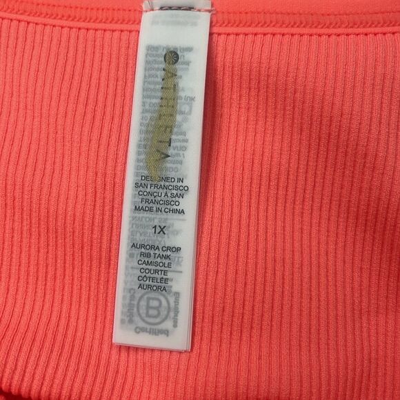 NWT Athleta Aurora Crop Rib Tank 1X. Sunset Glow - Picture 6 of 6